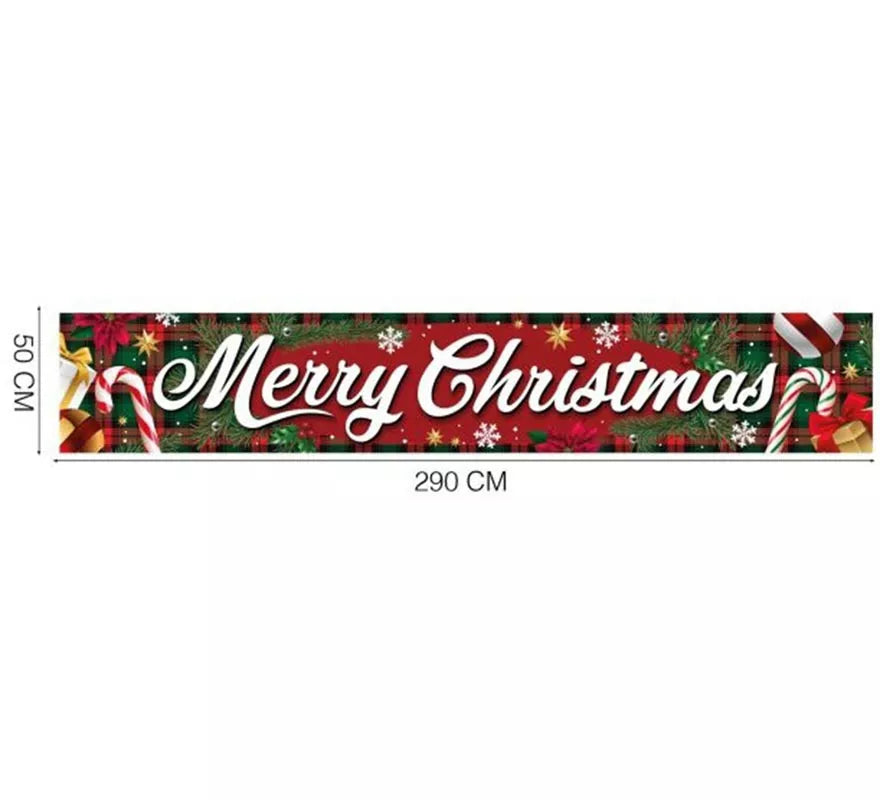 Letrero Merry Christmas de tela de 290x50 cm