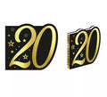 Libro Dorado y Negro 20 Años Cumpleaños y Aniversarios de 26 Páginas