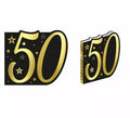 Libro Dorado y Negro 50 Años Cumpleaños y Aniversarios de 26 Páginas