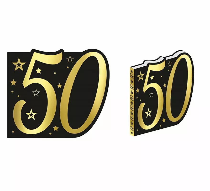 Translation missing: en.Libro Dorado y Negro 50 Años Cumpleaños y Aniversarios de 26 Páginas
