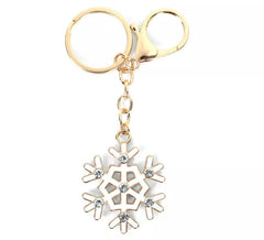 4x4cm White Snowflake Keychain