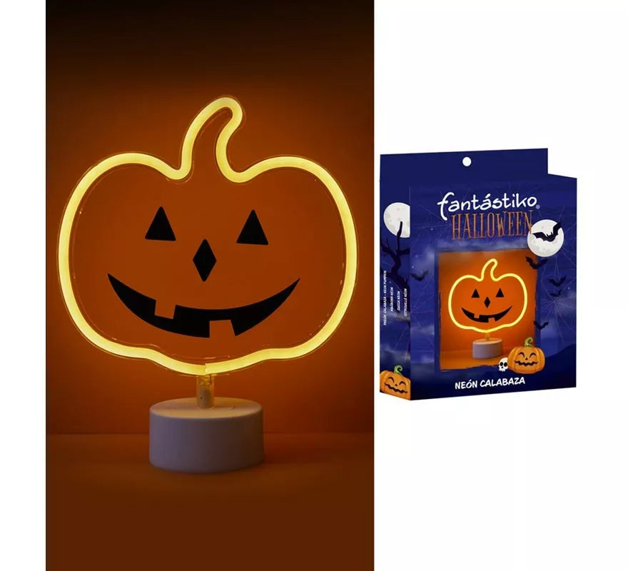 Luz neón de Calabaza con Soporte de 23x9x27 cm