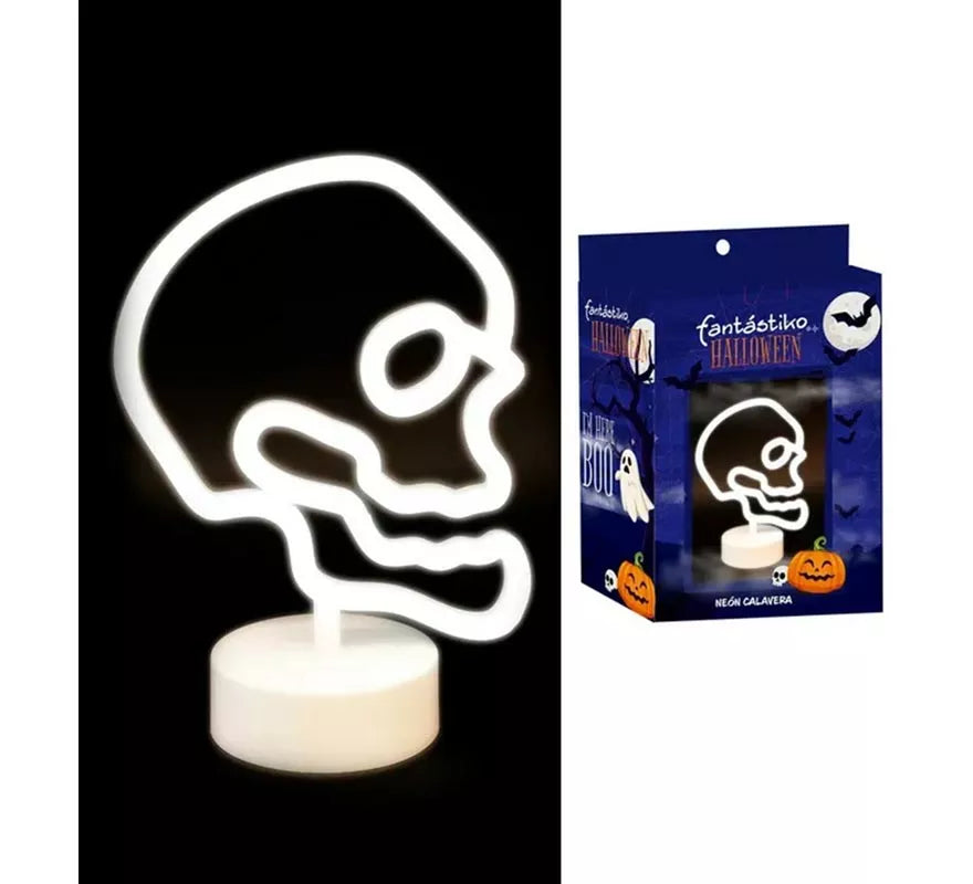 Luz neón de Calavera con Soporte 25x18x10 cm