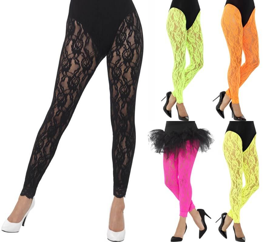 Mallas de encaje años 80 en varios colores
