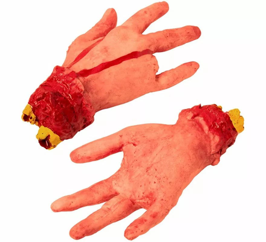 Mano Amputada sin Dedo con Sangre