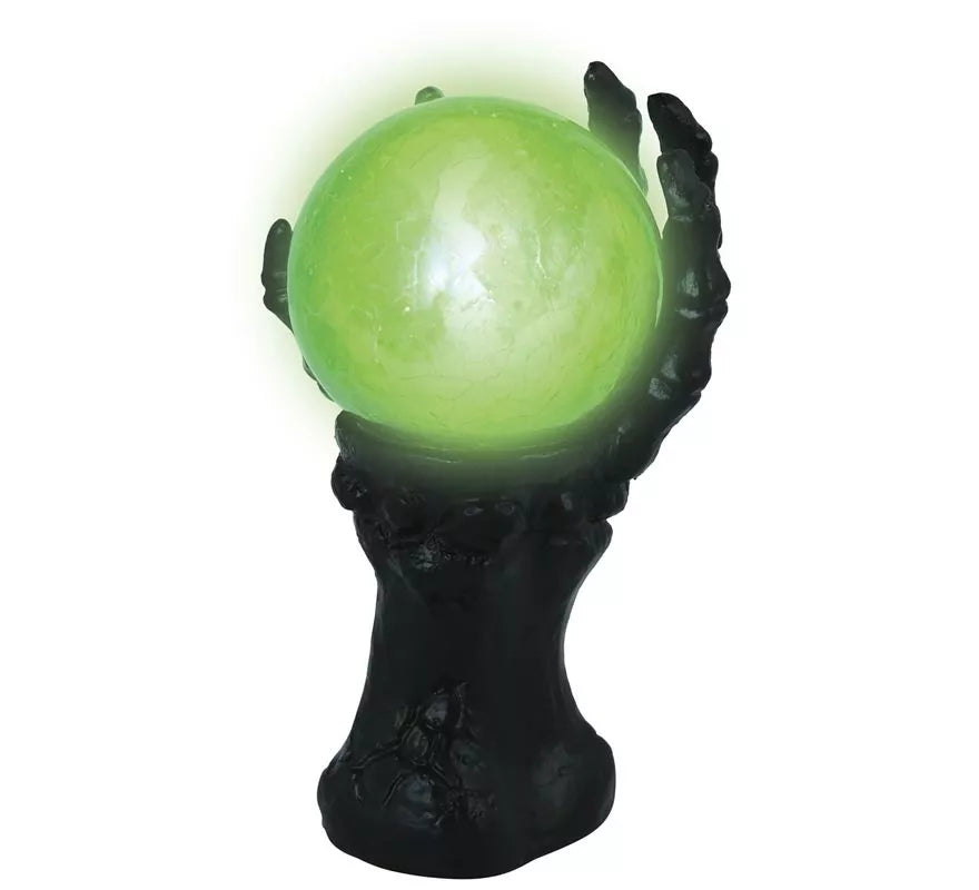 Mano con Bola de Cristal con Luz de 14,5x8 cm