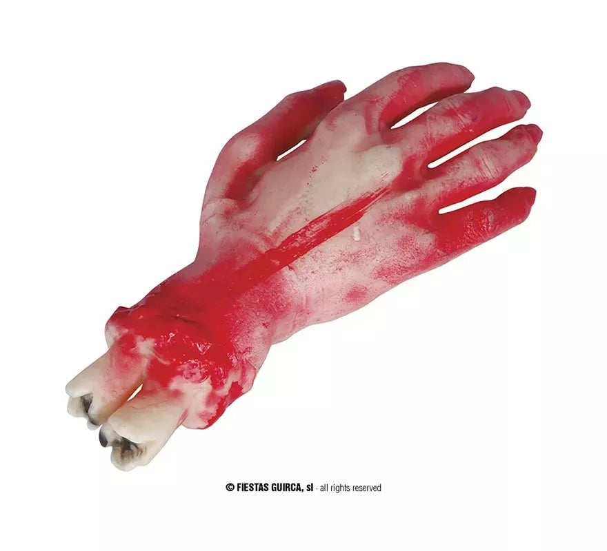 Mano con sangre látex de 25 cm