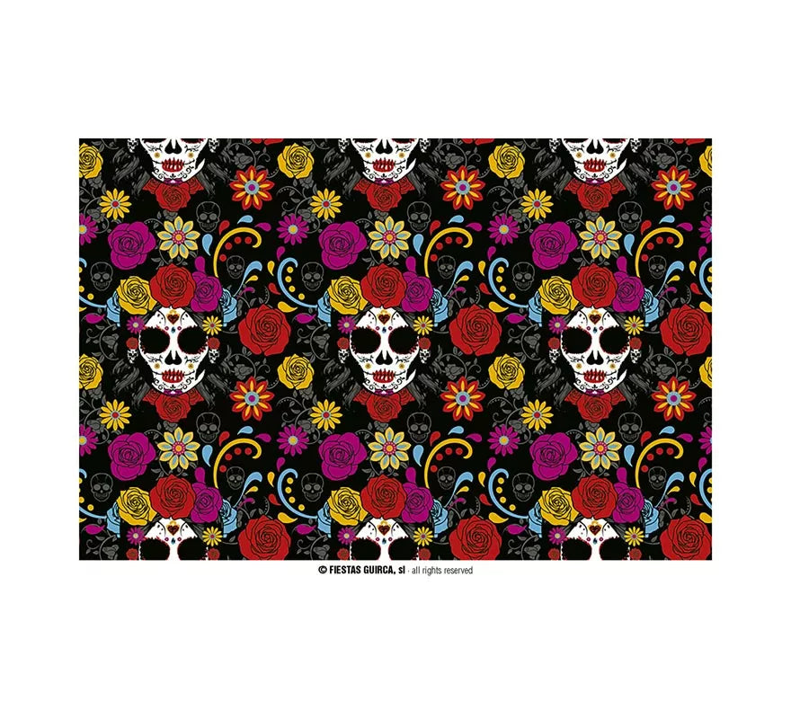 Mantel de Catrina colorida de 137x274 cm