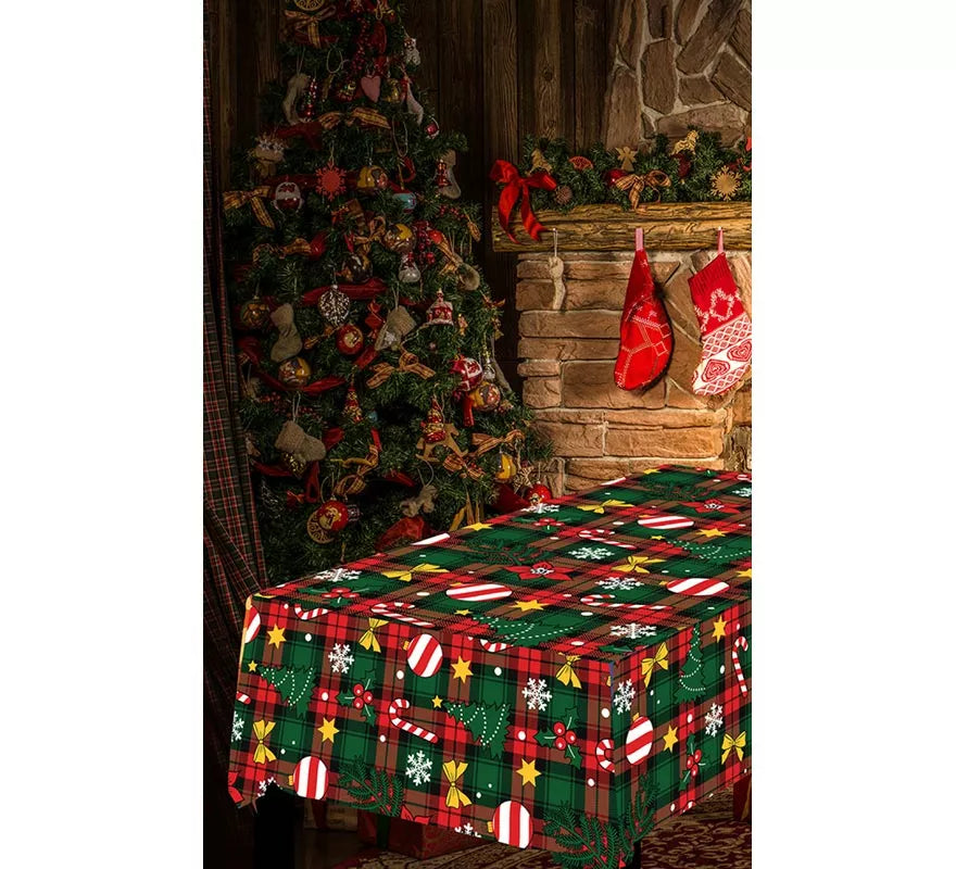 Mantel de Bastón de Caramelo de 137x274 cm