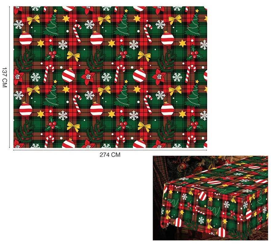 Mantel de Bastón de Caramelo de 137x274 cm