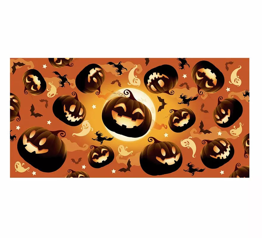 Mantel Naranja Calabazas y Brujas de 137X274 cm