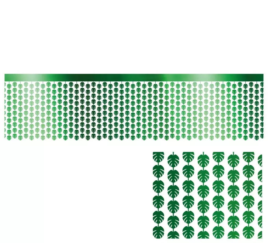 Mantel Tinsel Hoja verde de 400x70 cm