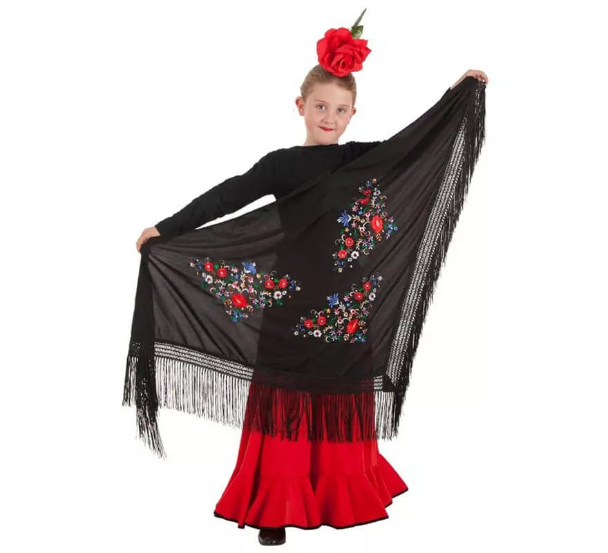 Translation missing: en.Mantón de Sevillana Negro de 160 X 85 cm