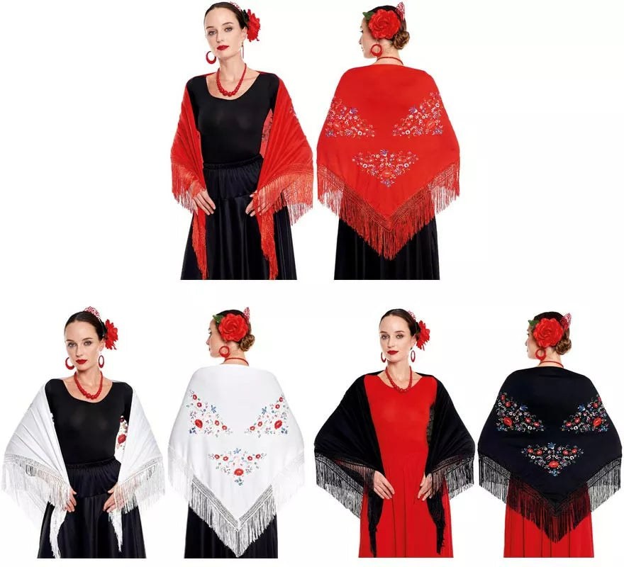 Translation missing: en.Mantón Sevillana o Chulapa Bordado para mujer en varios colores