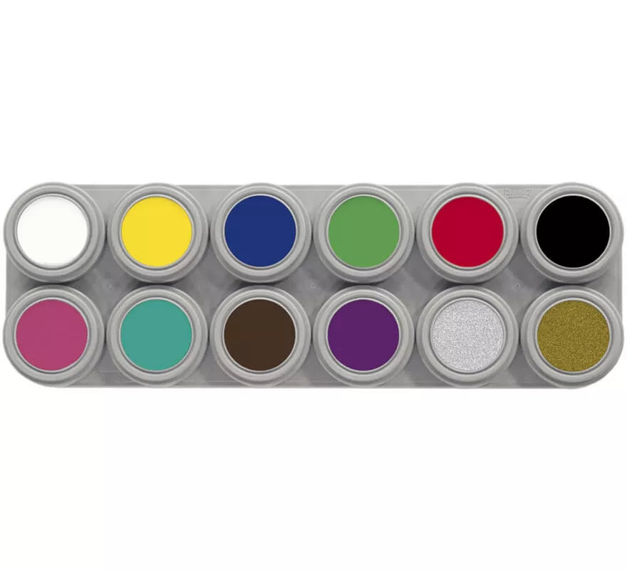 Maquillaje al agua paleta 12 colores de 2,5 ml.