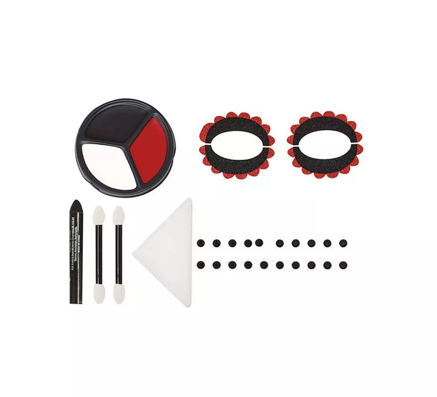 Maquillaje de Catrina bordes rojos