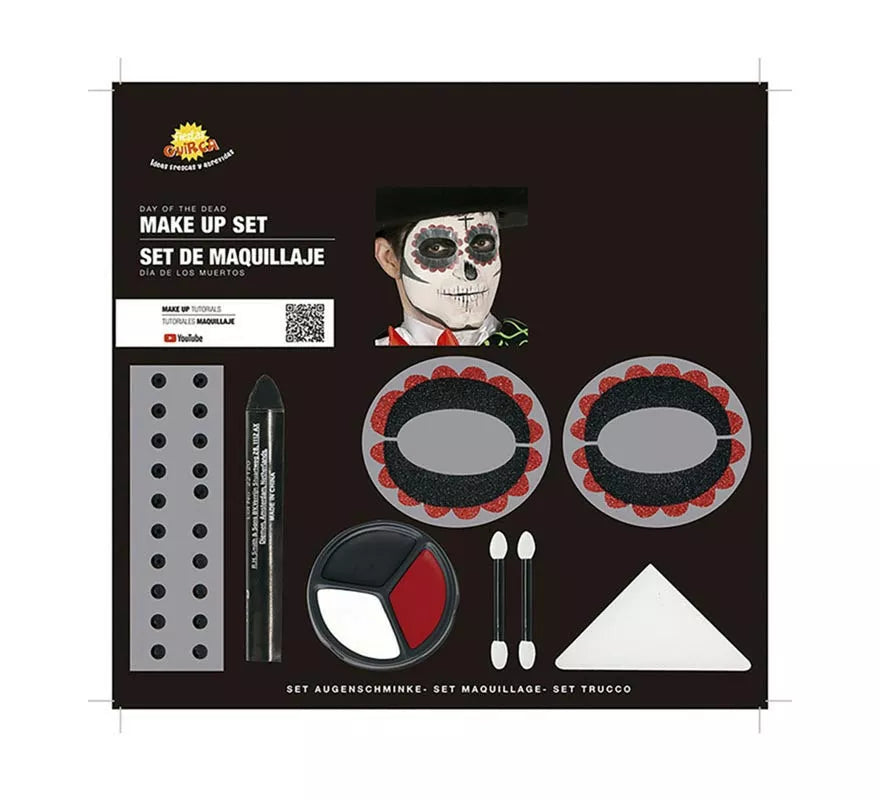 Maquillaje de Catrina bordes rojos