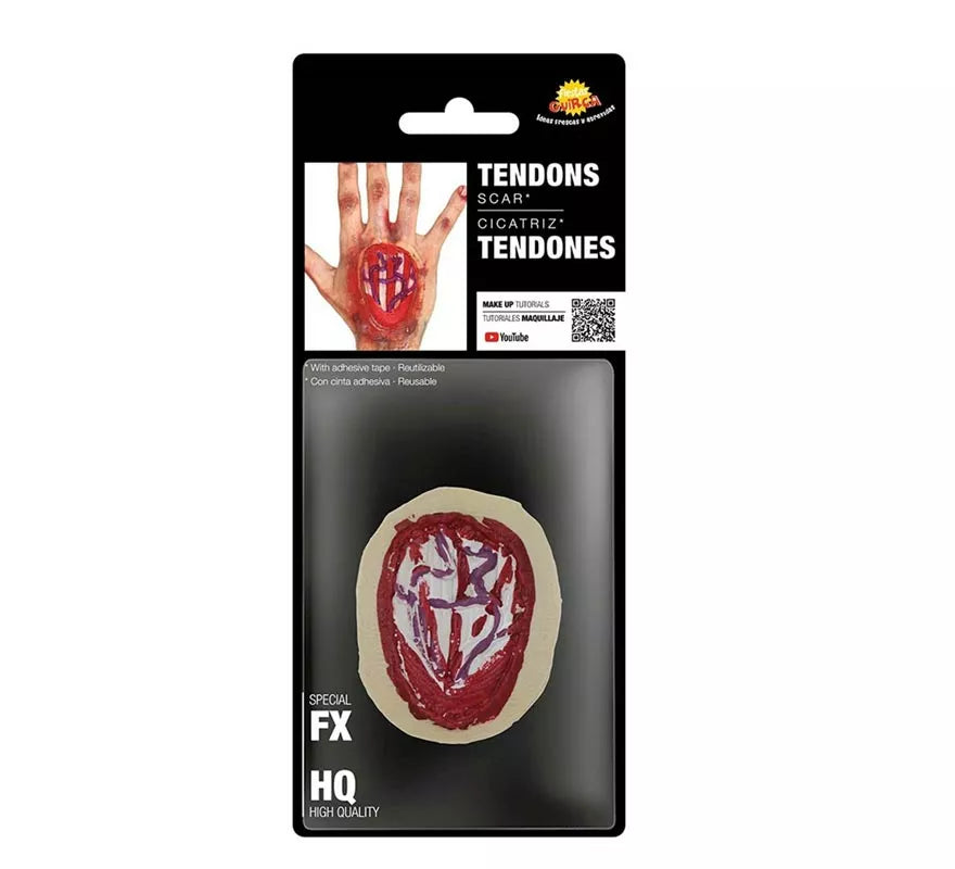 Maquillaje FXs de Cicatriz con Tendones de 10 cm