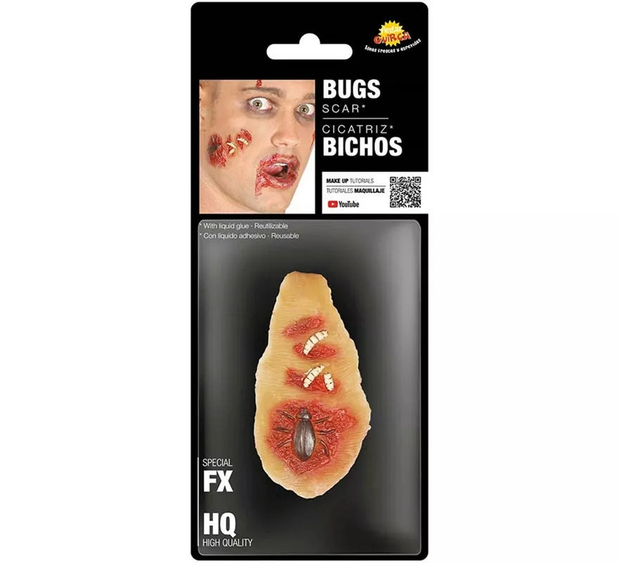 Maquillaje FXs de Herida Llena de Bichos
