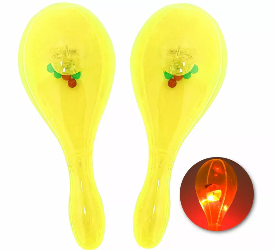 Maracas con Luz de 16x7 cm en varios colores