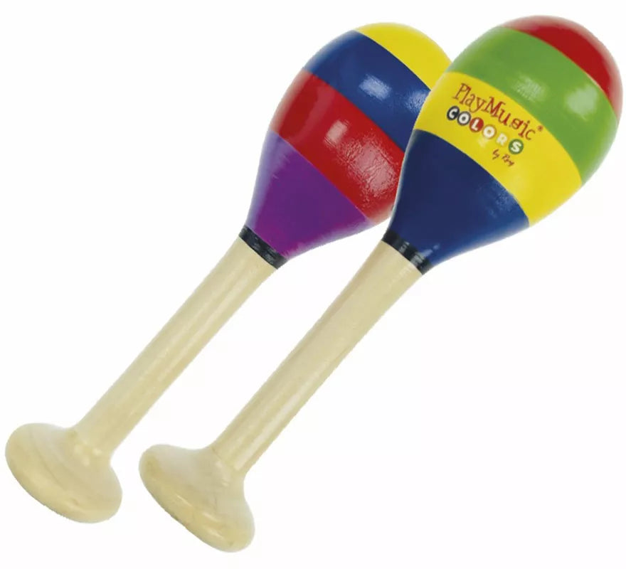 Translation missing: en.Maracas de Madera Pintadas Multicolor de 20 cm