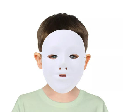 Máscara blanca de papel terrorífica infantil