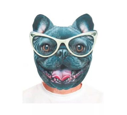 Máscara Bulldog negro estampado