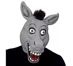 Cartoon Donkey Head Mask with Hair