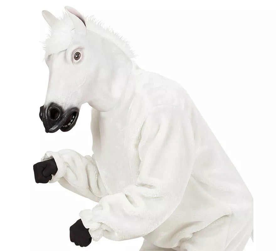 Translation missing: en.Máscara Cabeza de Caballo Blanco con pelo