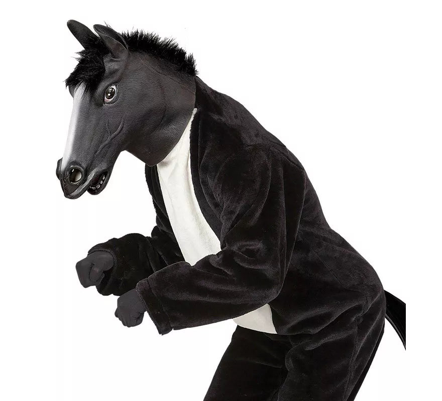 Translation missing: en.Máscara Cabeza de Caballo Negro con pelo