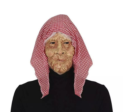 Máscara de Anciana Desfigurada con capucha de pvc