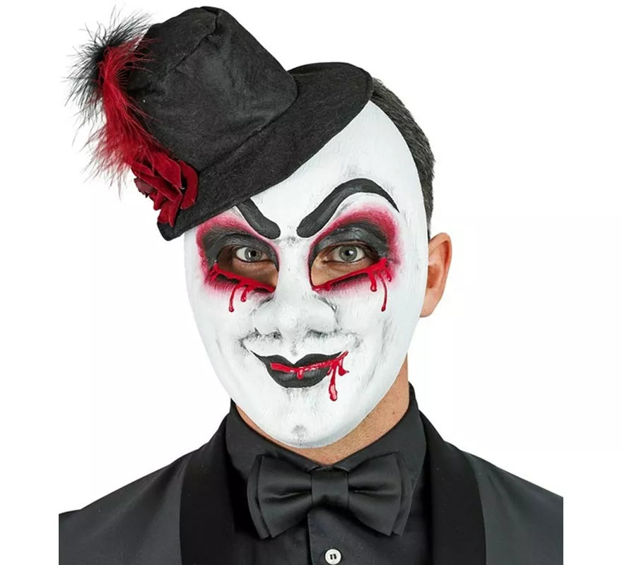 Translation missing: en.Máscara de Arlequín Sangrante con Sombrero Comedia del Arte
