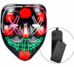 Máscara Assassina Aterrorizante com LEDs Multicoloridos