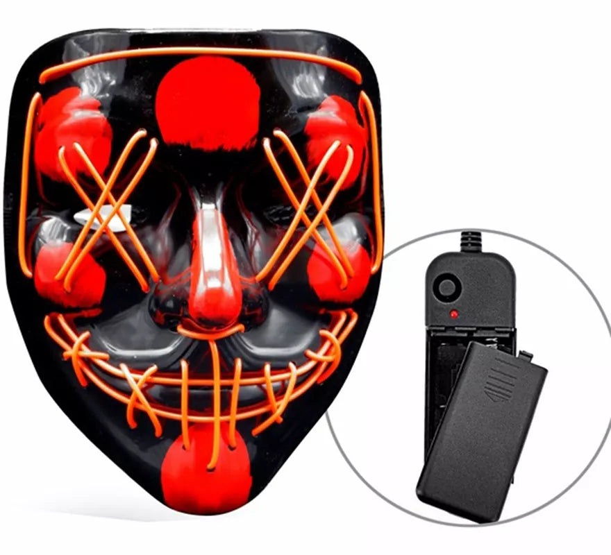 Máscara de Asesino Aterrador con LED rojo