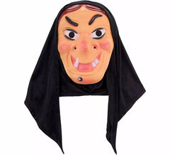 Máscara de Bruxa com Lenço de Plástico