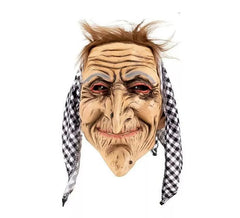 Brown hair latex witch mask