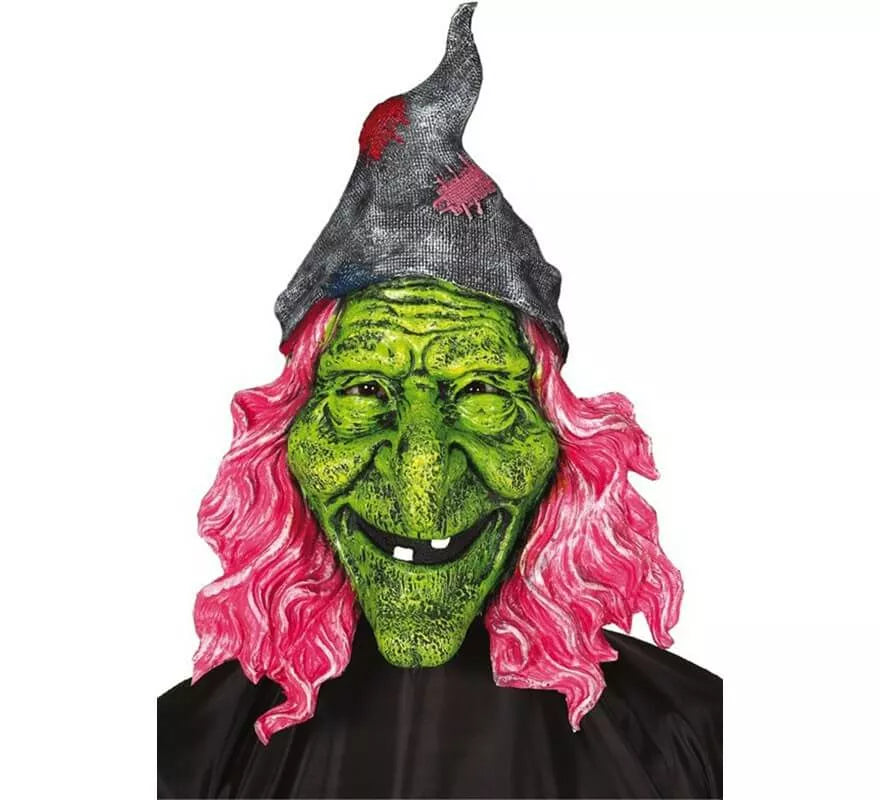 Translation missing: en.Máscara de Bruja Verde con pelo rosa