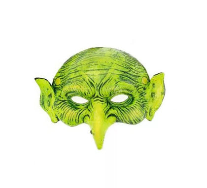 Máscara de Bruja verde media cara