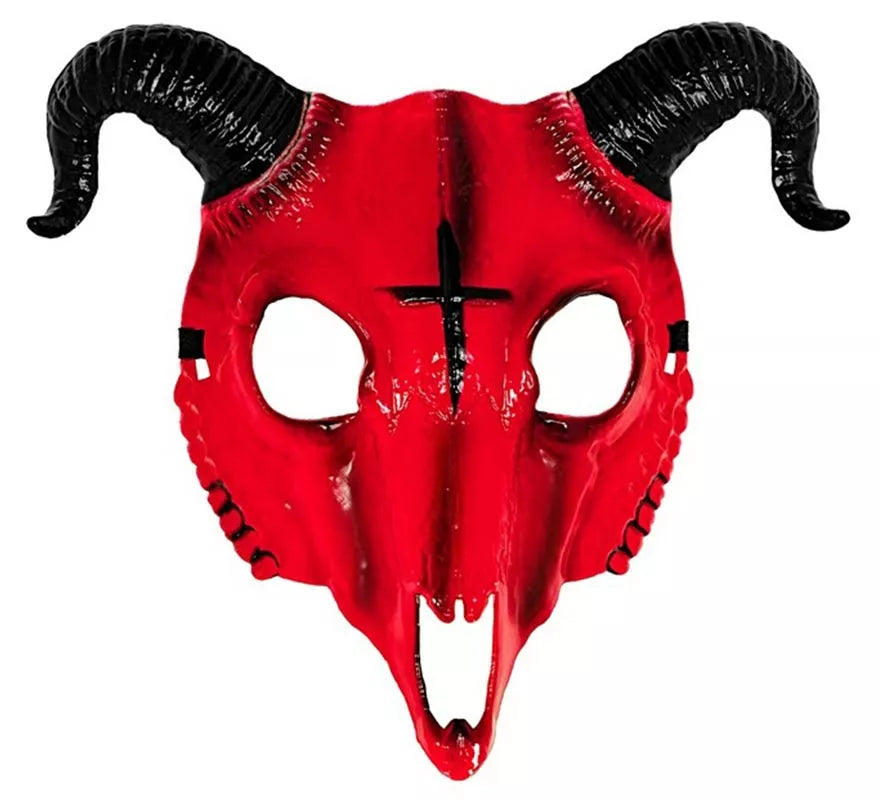 Máscara de Calavera Carnero roja