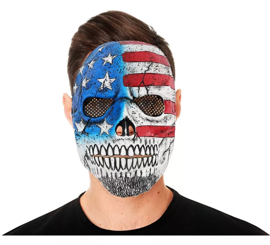 Translation missing: en.Máscara de Calavera con Bandera USA