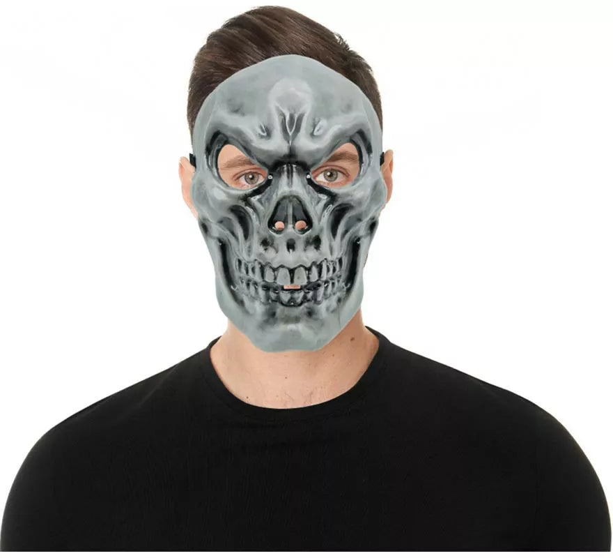 Translation missing: en.Máscara de Calavera gris de plástico adulto