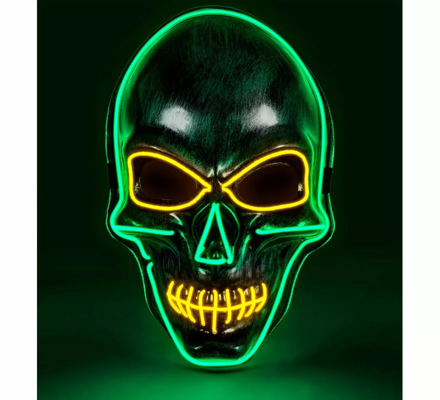 Translation missing: en.Máscara de Calavera plateada con LED de Colores