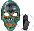 Máscara de Calavera plateada con LED de Colores