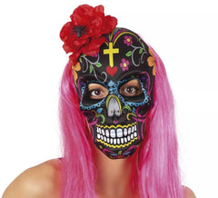Catrina Mask with Flower and Spider