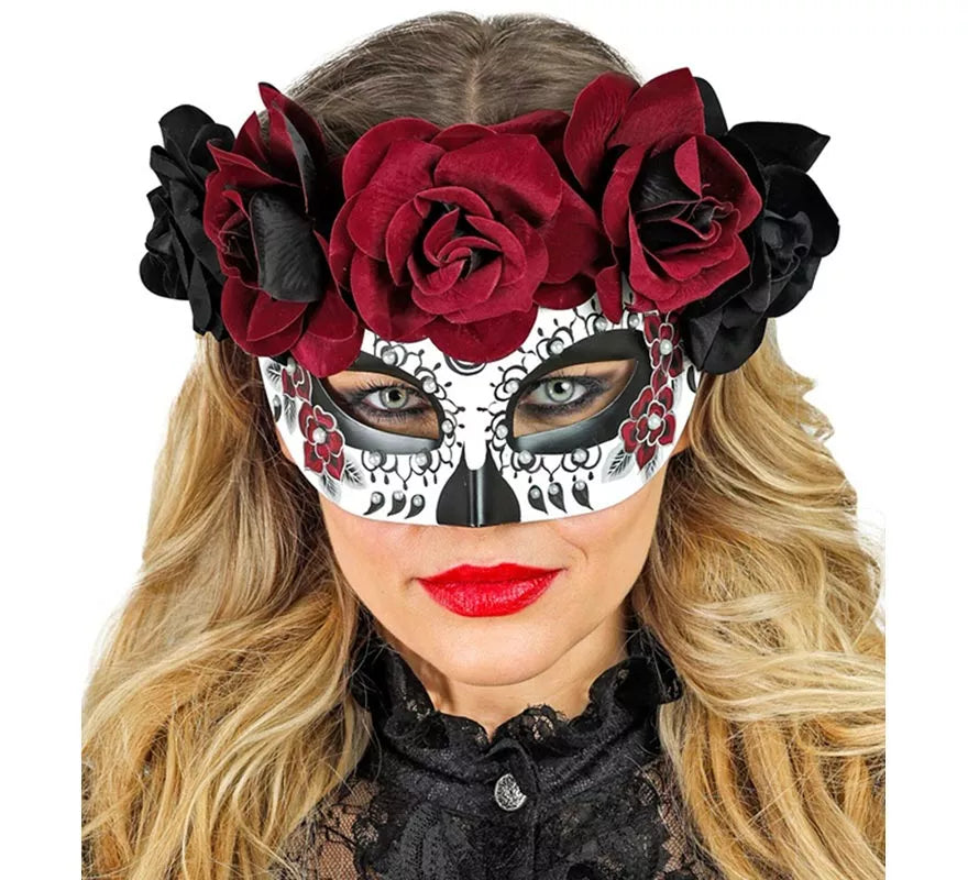 Translation missing: en.Máscara de Catrina Día de Los Muertos con Rosas