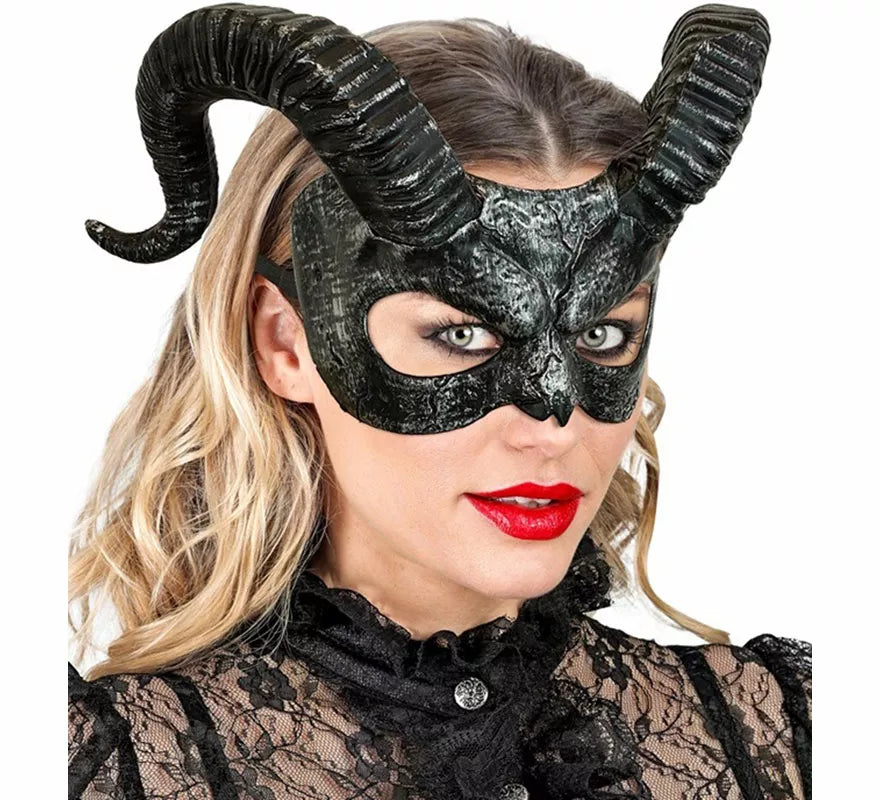 Máscara de Demonio con Cuernos negra