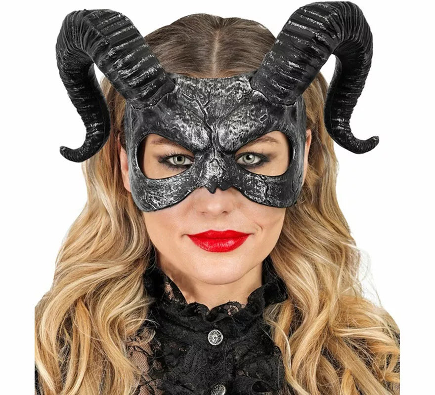 Máscara de Demonio con Cuernos negra