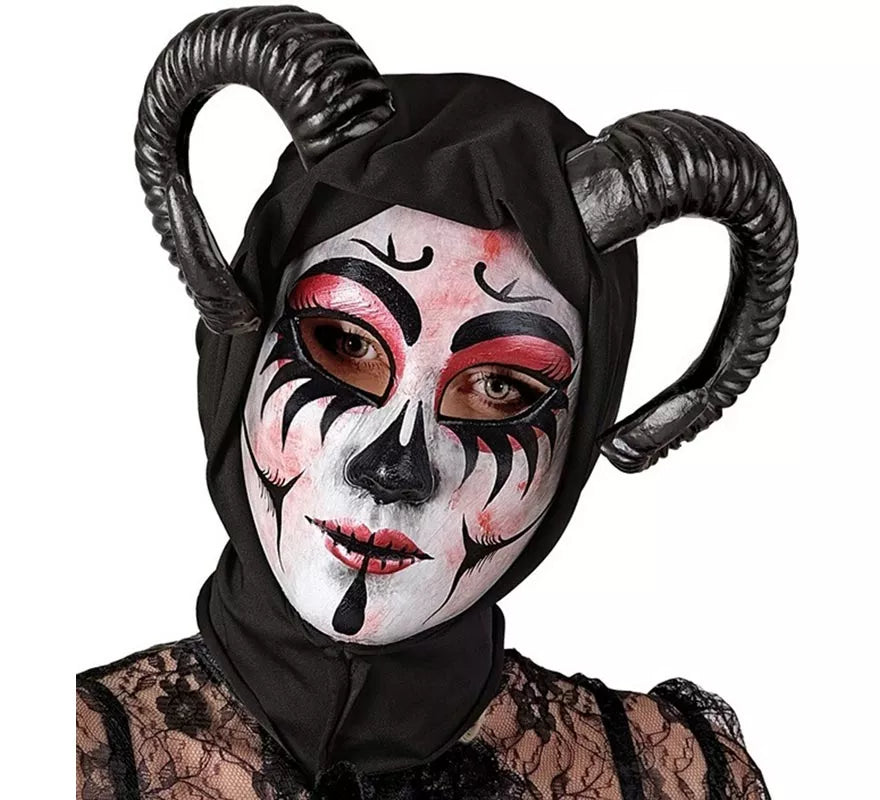 Translation missing: en.Máscara de Demonio Mujer con Capucha Comedia de Arte