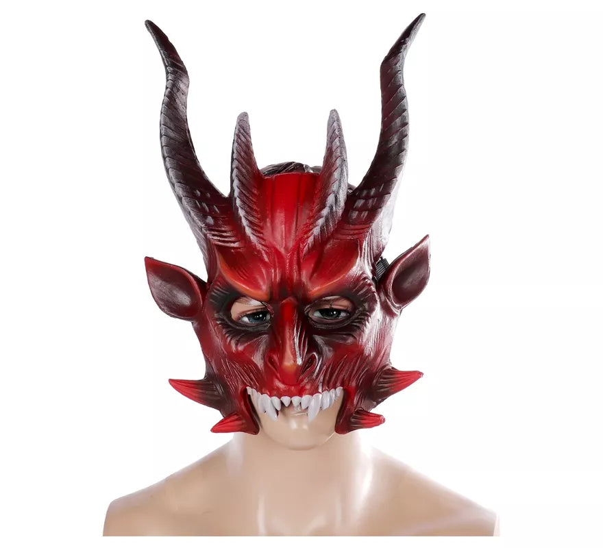 Translation missing: en.Máscara de Diablo con Cuernos roja de 72x56x45 cm
