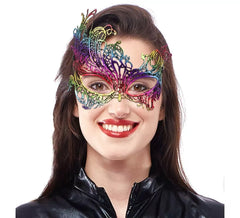 Adult tall rainbow lace mask